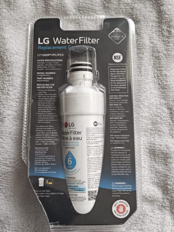 LG LT1000P 200 Gallon Replacement Refrigerator Water Filter